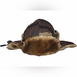 Aldo Brown Camouflage Hat with Faux Fur